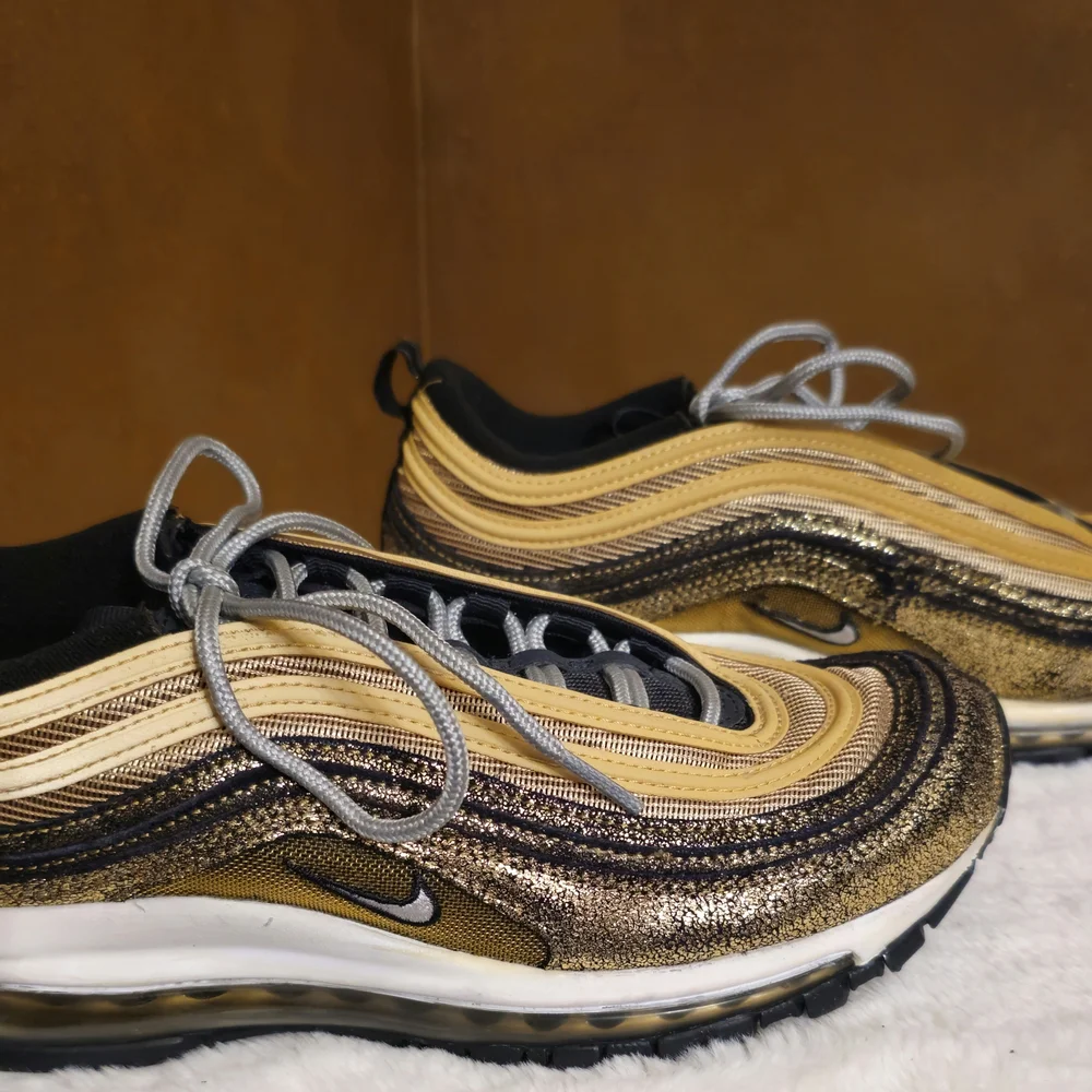 Nike Air Max 97 Gold and Black Sneakers - Picture 3 of 8